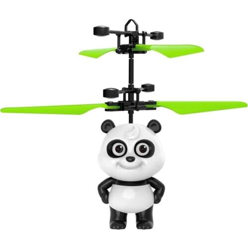LED Luminous Electric RC Flying Panda Infrared Induction Aircraft Quadcopter Remote Control Light Up Toys Helicopter New#38
