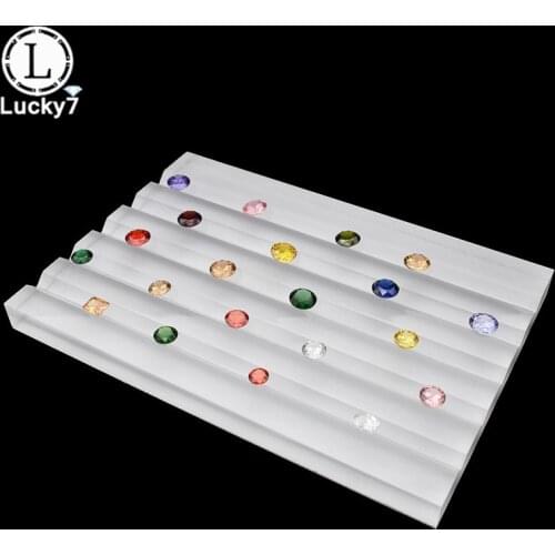 High Quality Acrylic Gem Display Tray GemStone Holder loose Diamond Showcase Jewelry Beads Stands Stone Organizer Plate Cases