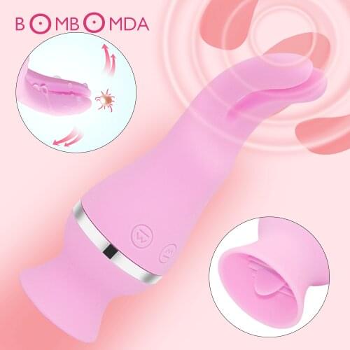 Double Use Tongue Licking Vibrator Double Rabbit Ears Massage Vagina Anal Tongue Sucking Clitoris For Women Masturbation Sex Toy