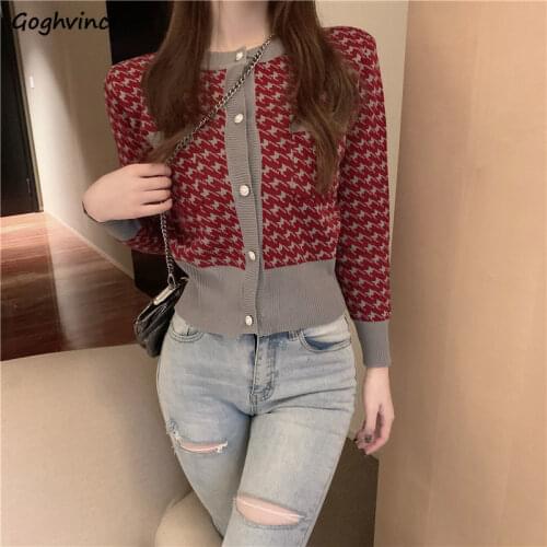 Cardigan Women Cropped French Style Design Chic Sexy Ladies Clothes All-match Spring Sot Sale Simple Patchwork Single Breasted