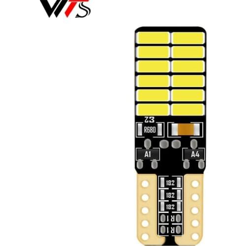 1PCS T10 LED Clearance Bulbs Canbus 5W5 Car W5W Wedge Signal Light License Plate Lights 4014 24SMD Reading Dome White Trunk Lamp