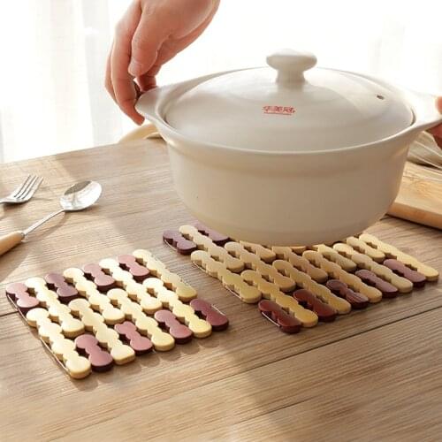 3Pcs Bamboo Heat Insulation Pad Dish Table Mat Coaster And Bowl Mat Anti-Scalding Pot Mat Bamboo Plate Mat Home Dining Mat
