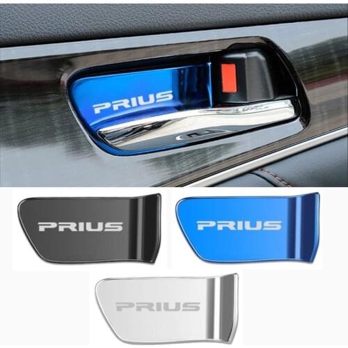 Car Interior Door Handle Ornament for Toyota Prius Stainless Steel Accessories Car Styling 4pcs