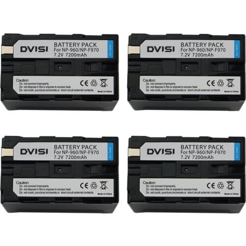 4pcs/lot NP-F970 NP F970 NP-F960 NP-F950 7200mAh Rechargeable Camera Battery For Sony CCD-RV100 CCD-TRV58 DCR-TRV110K z1