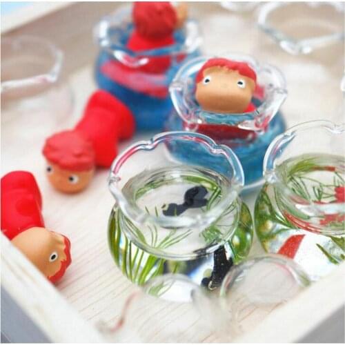 5pcs Mini Fish Tank Transparent Goldfish Tanks Jewelry Fillings Accessory Handmade Miniature Decor Stuff Glass Dome Resin Craft