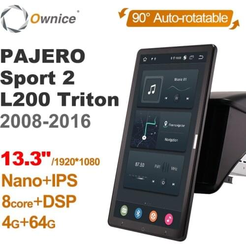 Tesla style PX6 Android 10 Car DVD Player IPS Rotatable Navigation GPS For Mitsubishi Pajero Sport 2 L200 Triton 2008-2016 Radio