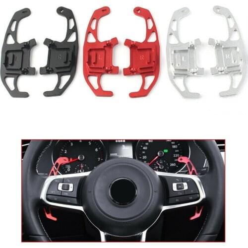 For Volkswagen VW GOLF 7 2015- GTI R MK7 Scirocco Car Styling Car Aluminum Steering Wheel Shift Paddle Shift 2X Red Black Silver