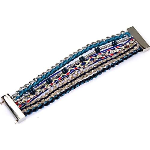 Miasol Brazilian Magnetic Wrap Bracelet Multilayer Strap Wooden Charm Bracelet For Women Gift