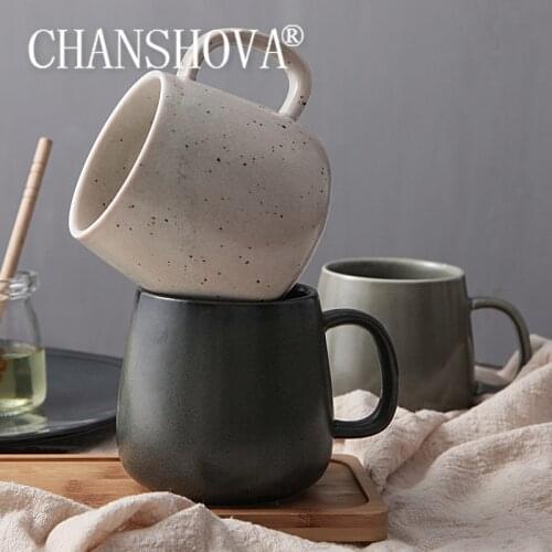 CHANSHOVA 380ml high-capacity modern style ceramic coffee cup mug Chinese porcelain personality teacup H328