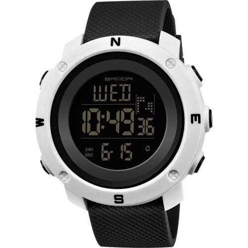 Sanda Brand Women Men Two Size Sports Wrist Watches PU Military Stopwatch Date Week Clock Waterproof Digital Led Watch relojes
