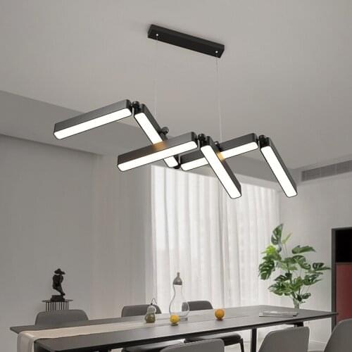 Black Modern led Dining room Chandelier new geometric light Living room bedroom lobby designer personality bar Hanging lamp