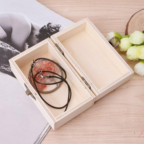Brief Wooden Jewelry Box Lock Up Makeup Organizer Tray Crafts Storage Case Organizador Make Up Organizer
