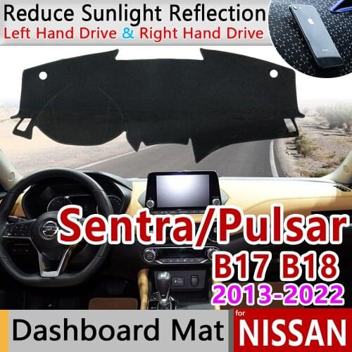 For Nissan Sentra B17 B18 2013~2022 Pulsar Sylphy Anti-Slip Mat Dashboard Cover Pad Sunshade Dashmat Carpet Car Accessories Rug