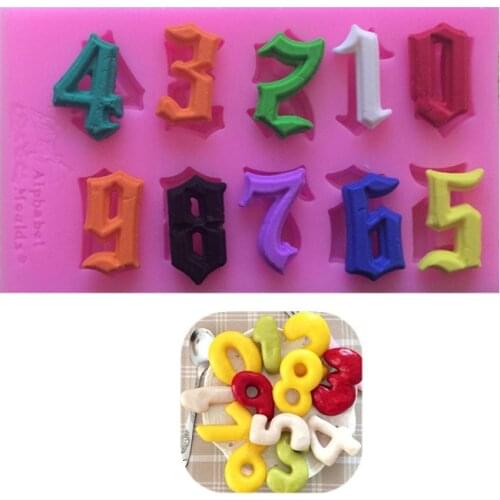 Arabic Numerals Shape Biscuits Mold Chocolate Cake Molds Fondant Silicone Mould DIY Baking Decoration Tools Kitchen Accessories