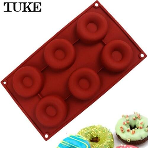 6 Grid Donut Mold Silicone Bakery Baking Pan Non-Stick Donut Maker Home DIY Handmade Dessert Molde Kitchen Decoration Mould