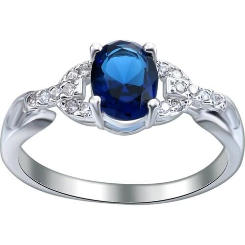 Hainon Wedding Rings blue zircon luxury lady Engagement Ring jewelry fashion jewellery purple cz stones