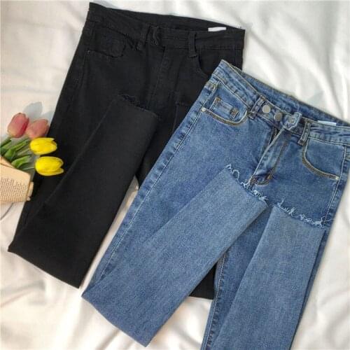High Street Denim Jeans Women Trousers tight fitting waist leggings thin pencil pants stretch skinny pants casual trousers