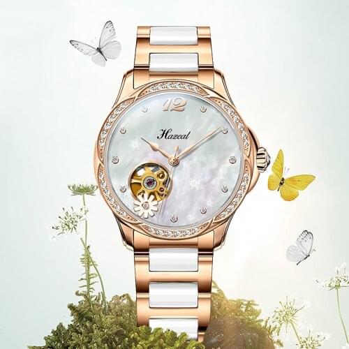 HAZEAL Women's Skeleton Watch