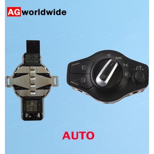 Chrome AUTO Headlight Fog Light Switch Control +Rain Sensor For Audi A4 2009-2014 B8 S4 A5 S5 Q5 2009-2014 8K0941531AS 8U0955559