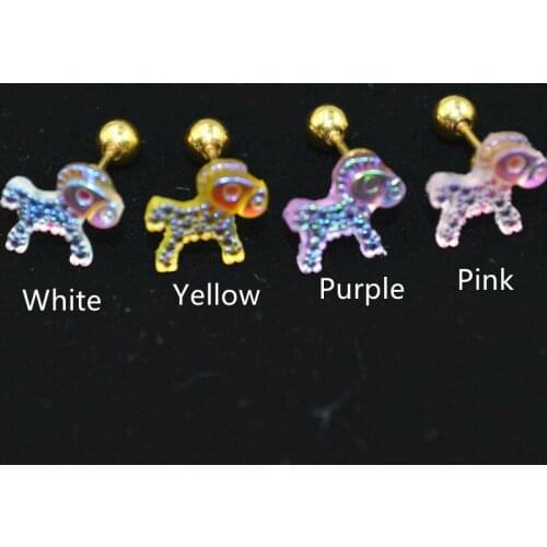 Lot50pcs Body Piercing Jewelry -Thin Bar 20G Cute Horse Earring Ear Helix Bar Lobe Cartilage Tragus Diath Rings NEW