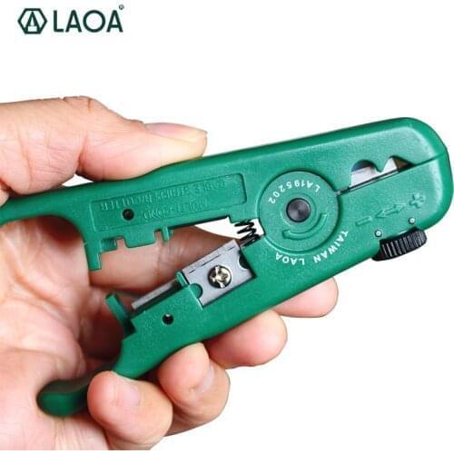 LAOA 1PCS Mini Multifunction Wire Stripper 3.2-9mm Adjustable Network Stripping Wire Cable Cutter Tools