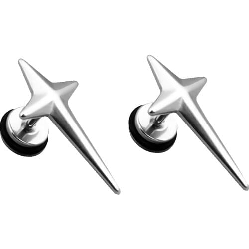 Mens Womens Non-allergic Stainless Steel Cross Design Earrings Ear Studs