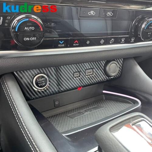 For Nissan Rogue X-trail 2021 2022 Carbon Fiber Cigarette Lighter Panel Cover Trim USB Port Frame Car Interior Accessories LHD