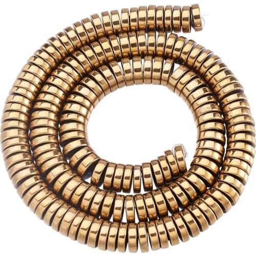 191Pcs/strand Electroplated Hematite Heishi Beads Flat Round Loose Spacer Bead Charms For DIY Bracelet Jewelry Making