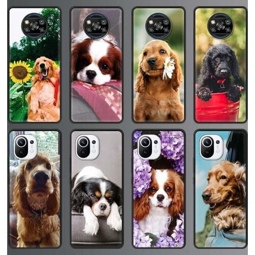 Phone Case for Xiaomi Mi Note 10 Lite 11 10T Pro 5G 9T Poco X3 NFC M3 Silicone Back Cover Mobile Bag Cocker Spaniels Dog Lovely