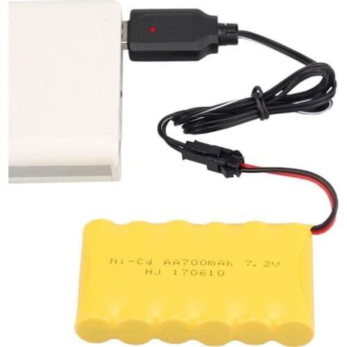 USB Charging Cable Ni-Cd Ni-MH Batteries Pack SM Plug Adapter 7.2V 250mA Output Remote Control Toy for Ni-Cd/ Ni-MH Battery