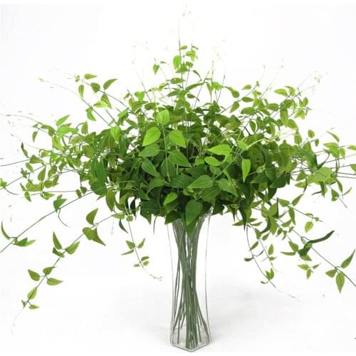 Green Artificial Vine Plastic Plant Stem Flexible Lonicera Japonica Leaf Hanging Vine Faux Plant Decorations Home Ornaments
