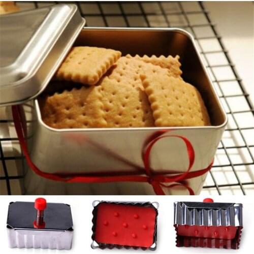 1pc Pastry Decorating Mould Fondant Pressed Cookie Mold Baking Tools Stainless Steel Plunger Cookie Cutter Square Biscuit Cutter