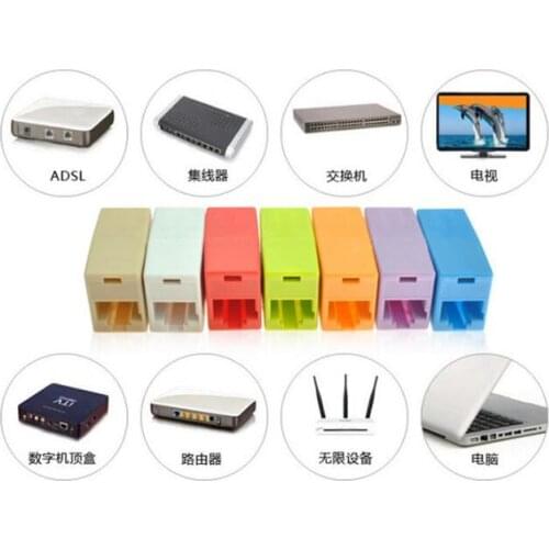 100pcs Universal RJ45 Cat5 8P8C Socket Connector Coupler For Extension Broadband Ethernet Network LAN Cable Joiner Extender Plug