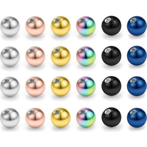20-24pcs 14G 5mm Replacement Balls Body Jewelry Piercing Barbell Parts 316L Surgical Steel Balls