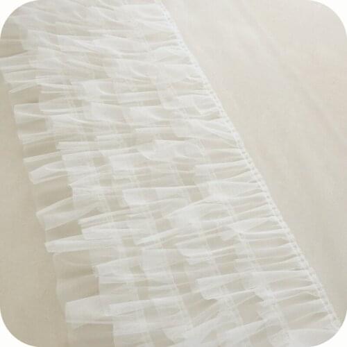 35CM Wide Mesh Pleated Fabric Ruffle Trim Lace Ribbon DIY Apparel Sewing & Fabric Baby Tutu Dress Decoration Tape 1Meter Length