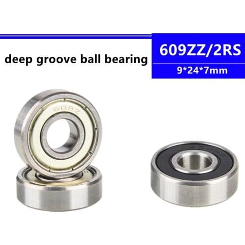 50/100pcs 609ZZ 609-2RS 9*24*7 mm miniature ball bearing 609Z 609 -2Z 2RS 609RS 609 2RS deep groove ball bearing 9x24x7 mm