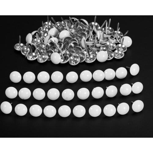 50Pcs 11*17mm Jewelry Case Box Sofa Decorative Tack Stud Pushpin White Metal Upholstery Nail Modern Furniture Nails