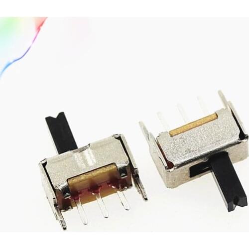 50PCS SS12D07 1P2T DIP 3PIN SPDT toggle switch handle length 4mm slide switches SS-12D07 ROHS