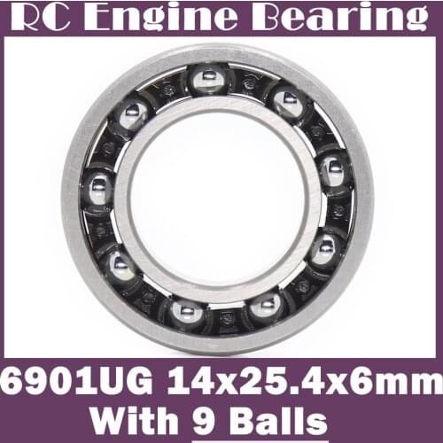6901UG RC Engine Bearing 14x25.4x6 mm ABEC-3 ( 1 PC ) 6901 UG OD 25.4mm With 9 Balls Glow Plug Model R/C Engines Ball Bearings