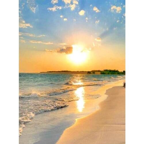 5D Diy Diamond Painting "Beach sunset" 3D Diamond Mosaic Full Square/round Diamond Embroidery Sale Crystal home decoration TY850