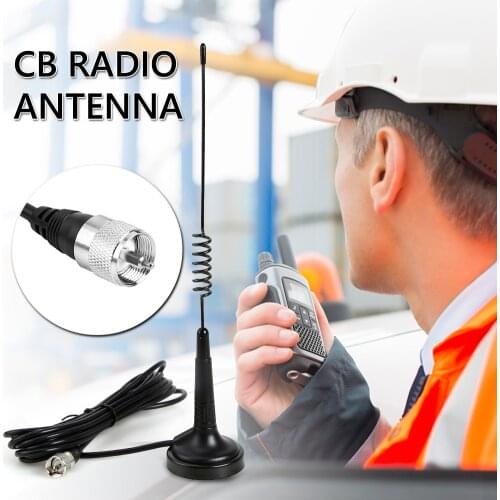 PL CB Radio Antenna Base 4m RG58U Feeder Cable Outdoor MAG-1345 26-28MHz with Magnetic Personal Car Parts Decoration