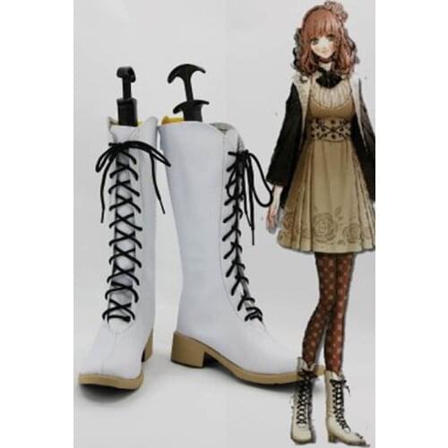 Amnesia Heroine White Cosplay Boots Shoes Anime Party Cosplay Show Boots Custom Made for Adult Women Shoes