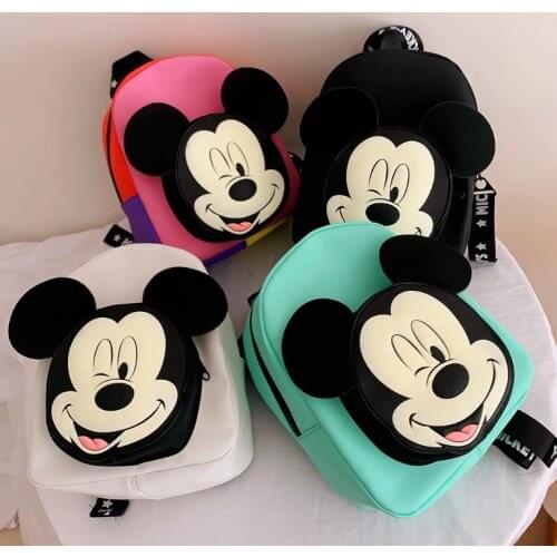 Disney Mickey mouse Childrens School Bag Kindergarten Boy Girl Baby Backpack Minnie Plush Bag Cartoon Backpack Kids Gifts