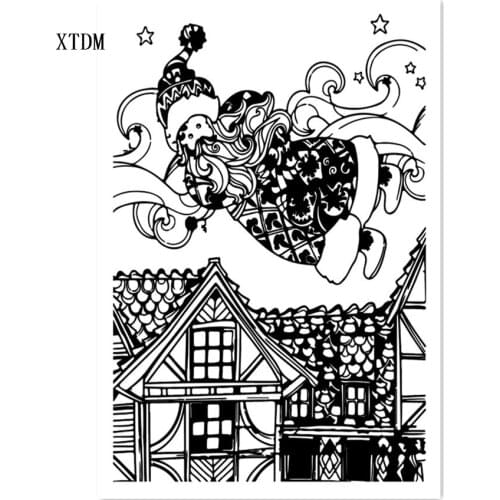 Hot selling santa Claus transparent clear stamp / silicone seal roller stamp DIY scrapbook album / card production