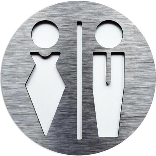 Customized Composite Aluminum Board Unisex Male and Female Bathroom WC Signage