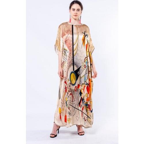 Nomads Felt Kandinsky Bustling Aquarelle Silk Dress