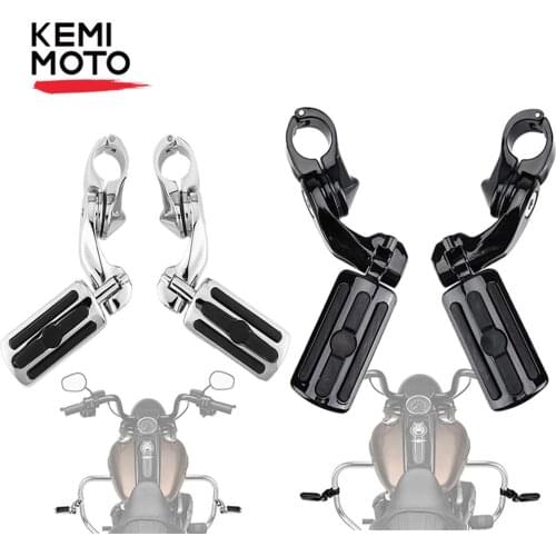 For Harley Highway Motorcycle Pegs for Harley with 1.25 Motorcycle Foot Pegs Footrest for Touring Road King Dyna Chrome Black