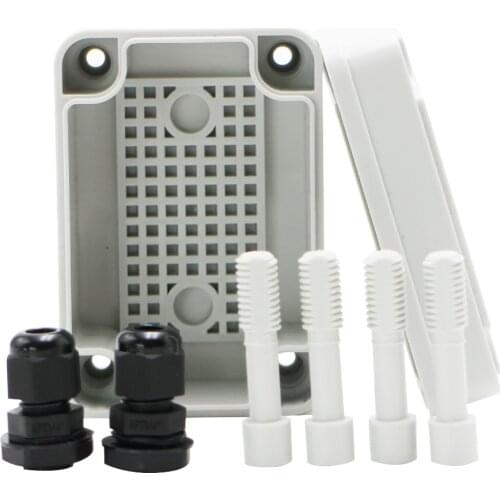 MAKERELE Outside Electrical Box Waterproof Grey 3.74”*2.56”*2.17” (95*65*55mm) IP67 Small Project ABS Plastic Case With 2 NPT1/4