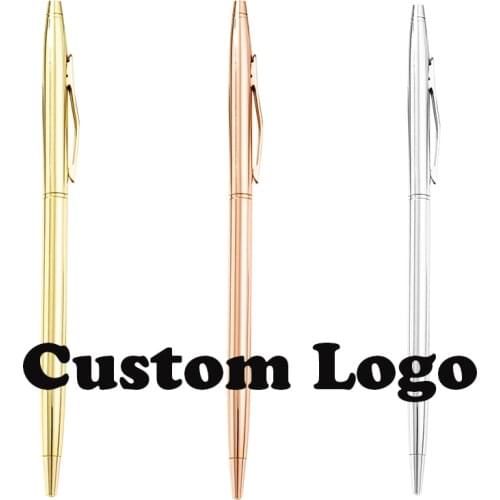Custom Logo Metal Ballpoint Pen Custom Engraving Logo Advertising Pen Electroplating Ballpoint Pen Gift Pen Retractable Pen