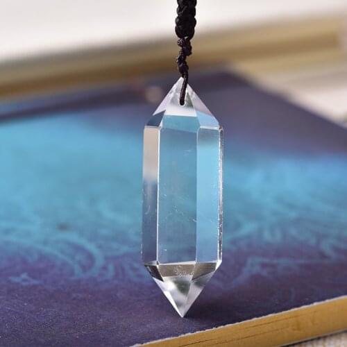 Natural Crystal Pendant Jewelry Clear Quartz Healing Stone Point Souvenir For Men Women Jewelry Gift Mineral Ornament Necklace